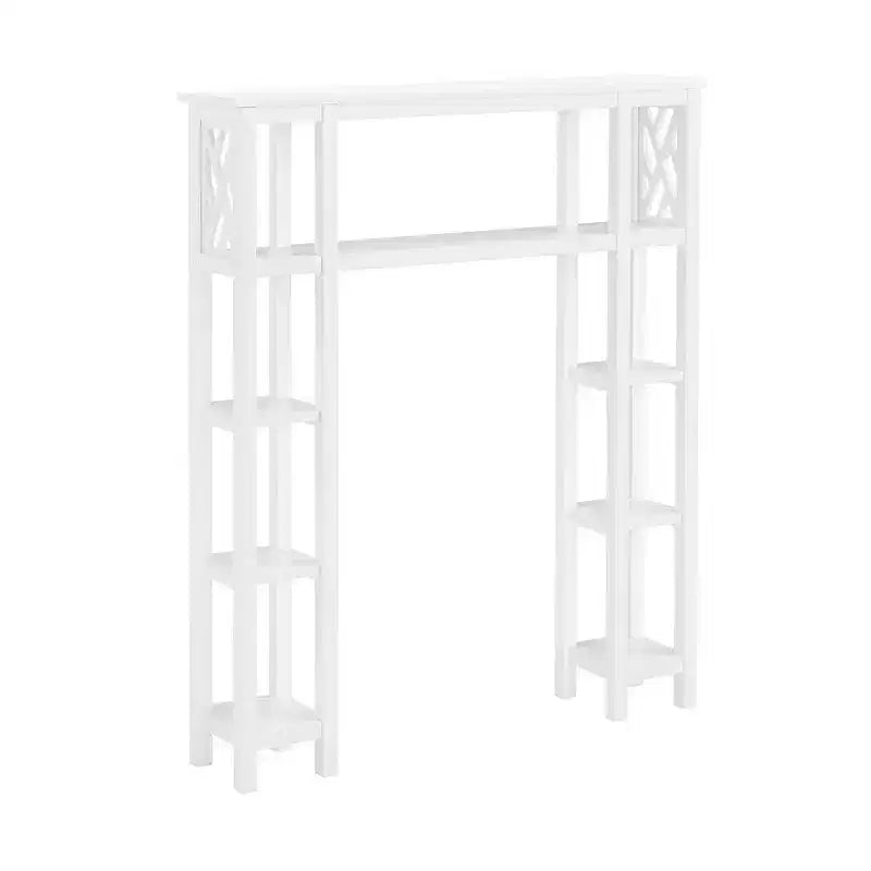 White Over-Toilet Open Shelf Unit, Freestanding, 1-Person Assembly
