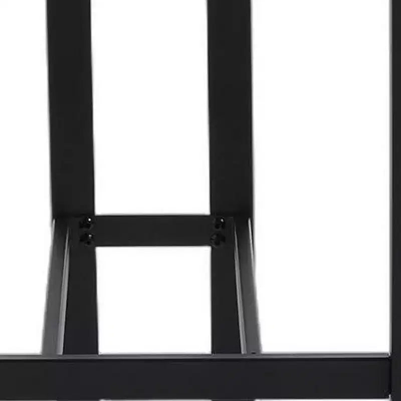 Set of Two 26 White and Black Fabric and Metal Counter Height Bar Chairs