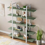 Libreria a 5 Ripiani, Scaffale in Stile Industriale Vintage 183A x 30L x 119P cm (Verde)