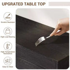 Dispensa da cucina con ante in vetro, 4 ante, in legno nero/marrone/bianco e marrone