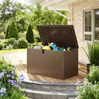 Baule da Esterno Grande da 450 Litri in Resina - Contenitore Impermeabile e Lucchettabile - Organizzatore Resistente alle Intemperie per Cuscini da Esterno, Attrezzi da Giardino