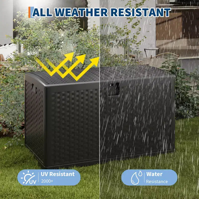Baule da Esterno Grande da 450 Litri in Resina - Contenitore Impermeabile e Lucchettabile - Organizzatore Resistente alle Intemperie per Cuscini da Esterno, Attrezzi da Giardino