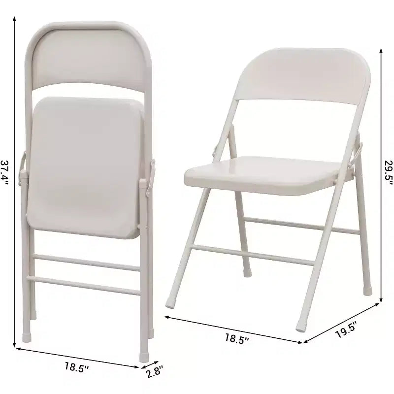 Padded Folding Chairs with Cushion, 350 LBS Heavy Duty Double Braced Metal Chairs, Stackable & Portable for Home Use