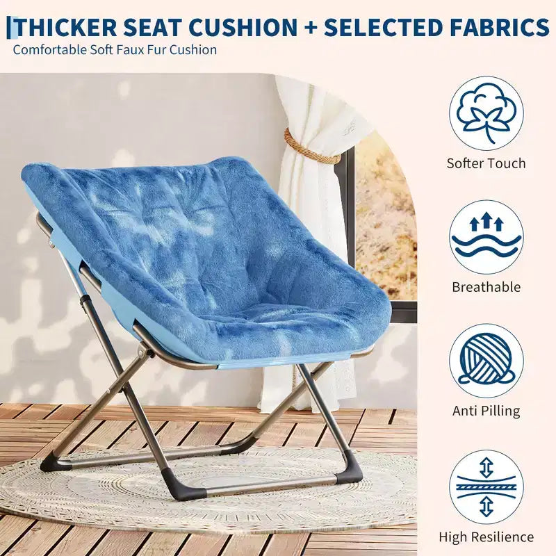 Comoda sedia a farfalla portatile, morbida pelliccia sintetica, oversize, nessun assemblaggio richiesto, per camera da letto, soggiorno, dormitorio, per bambini, ragazzi e adulti
