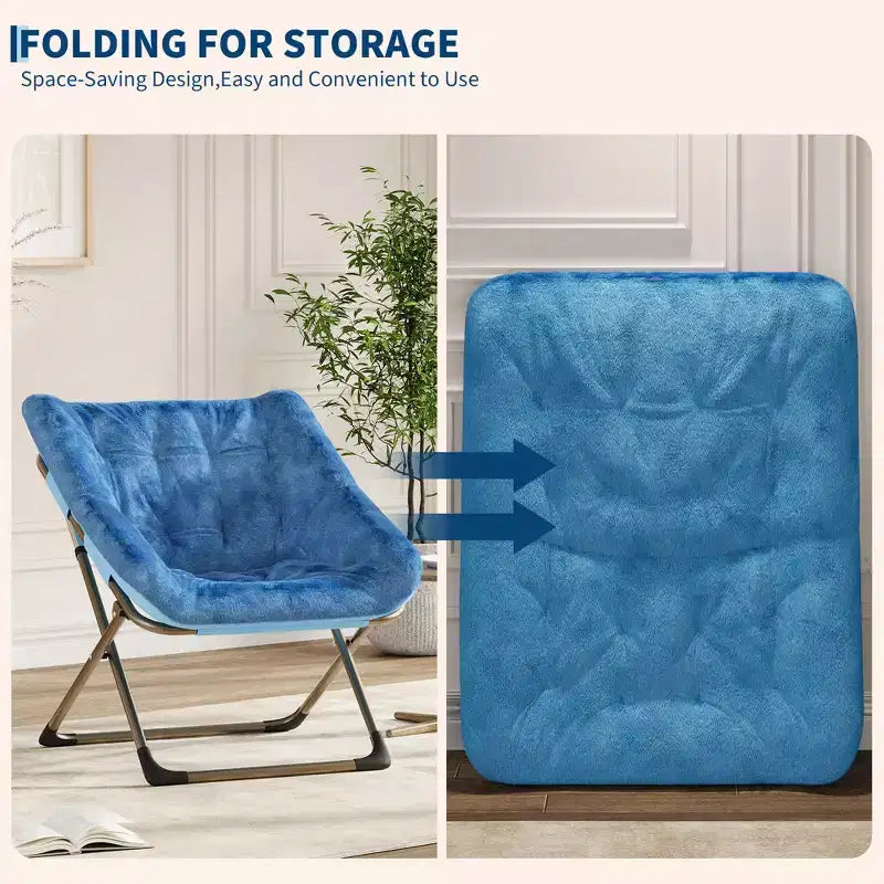 Comoda sedia a farfalla portatile, morbida pelliccia sintetica, oversize, nessun assemblaggio richiesto, per camera da letto, soggiorno, dormitorio, per bambini, ragazzi e adulti