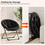 Comoda sedia a farfalla portatile, morbida pelliccia sintetica, oversize, nessun assemblaggio richiesto, per camera da letto, soggiorno, dormitorio, per bambini, ragazzi e adulti
