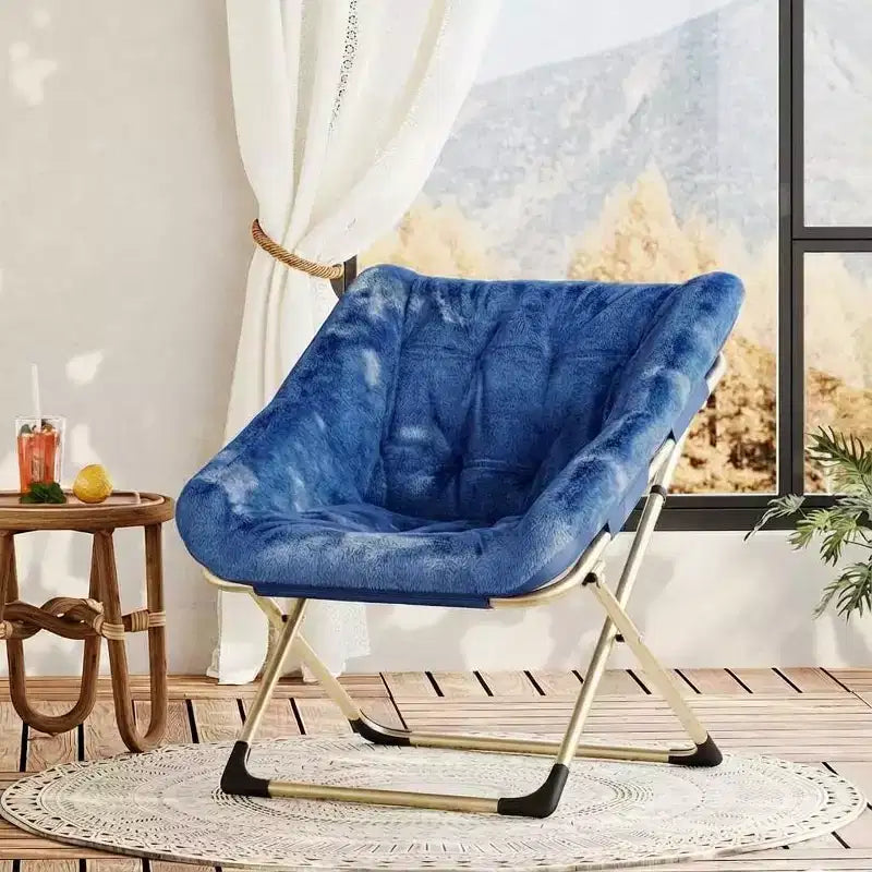 Comfy Portable Butterfly Saucer Chair, Soft Faux Fur, Oversized Accent, No Assembly Needed, for Bedroom, Living Room, Dorm, For Kids, Teens & Adults