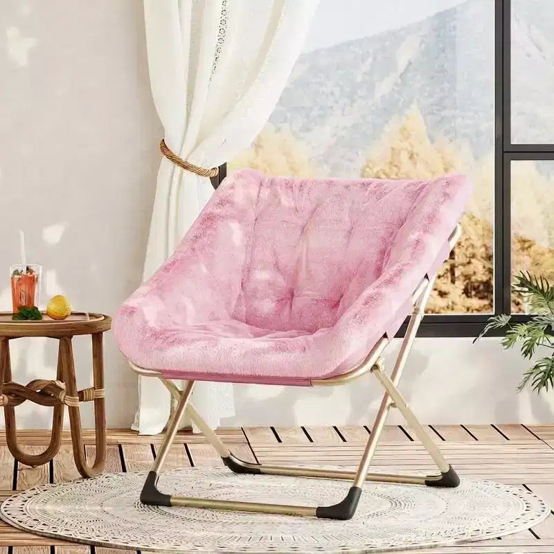 Comfy Portable Butterfly Saucer Chair, Soft Faux Fur, Oversized Accent, No Assembly Needed, for Bedroom, Living Room, Dorm, For Kids, Teens & Adults