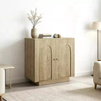 Mobiletto d'Appoggio a 2 Ante Rovere Marrone Scuro / Rovere Chiaro con Ripiano Regolabile, Montaggio da 1 Persona