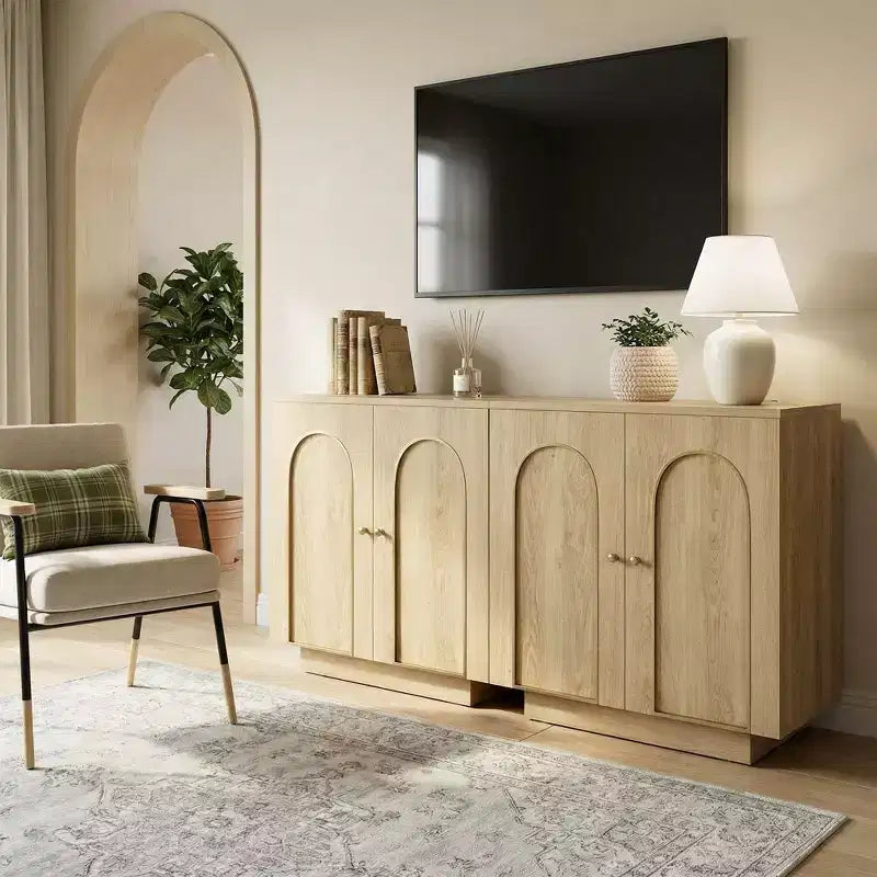 Mobiletto d'Appoggio a 2 Ante Rovere Marrone Scuro / Rovere Chiaro con Ripiano Regolabile, Montaggio da 1 Persona