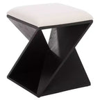 Sgabello in legno Lucy con cuscino - Nero/Bianco - SEI