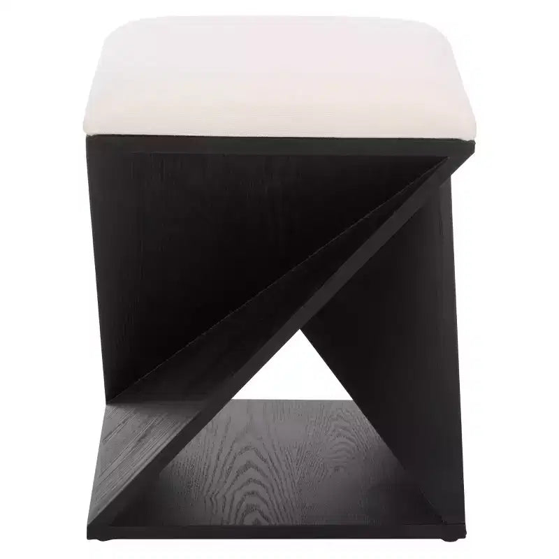 Sgabello in legno Lucy con cuscino - Nero/Bianco - SEI