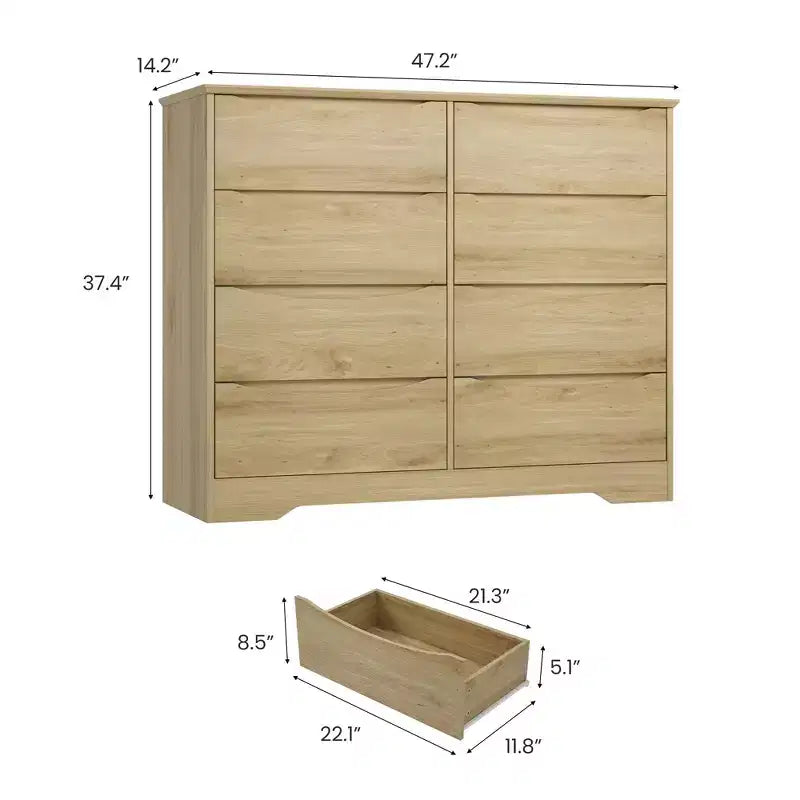Cassettiera a 8 cassetti – Nero / Naturale / Noce / Bianco
