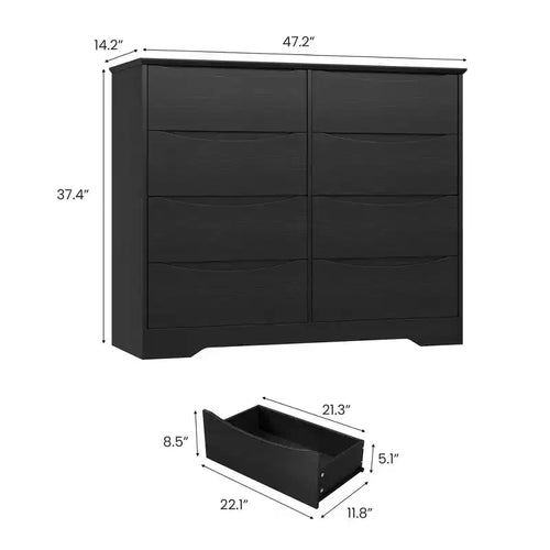 Cassettiera a 8 cassetti – Nero / Naturale / Noce / Bianco