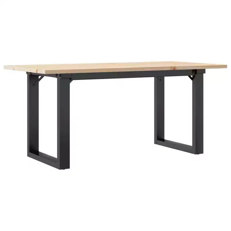 vidaXL Coffee Table O-Frame Solid Wood Pine and Steel