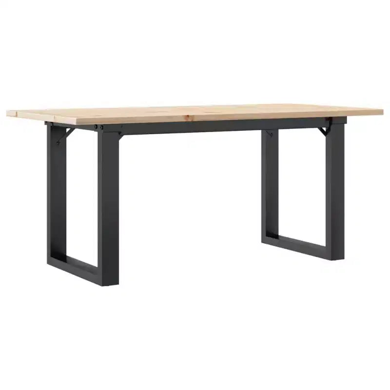 vidaXL Coffee Table O-Frame Solid Wood Pine and Steel