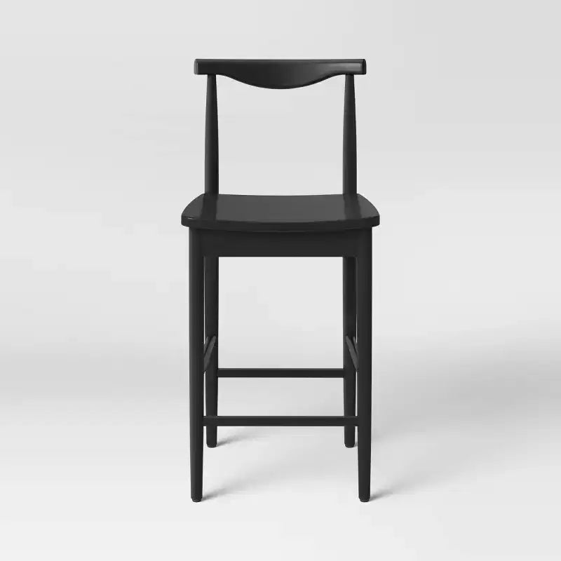 23.94" Biscoe Wood Counter Height Barstool with Footrest Black - Threshold™