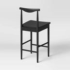 Sgabello da bar Biscoe Wood da 60,8 cm con poggiapiedi nero - Threshold™