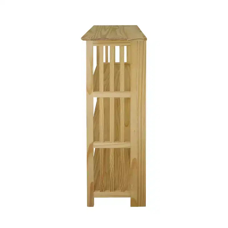 Natural 4-Shelf Folding Bookcase, Pine Frame, 1-Person