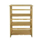 Libreria Pieghevole Naturale a 4 Ripiani, Struttura in Pino, 1 Persona