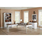 Classificatore laterale bianco a 3 cassetti - legno, top Rustic Cherry, singolo utente