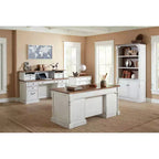 Classificatore laterale bianco a 3 cassetti - legno, top Rustic Cherry, singolo utente