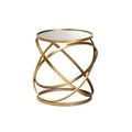 Desma Glam with Luxe Metal and Mirrored Glass End Table Gold - Baxton Studio