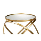 Tavolino Desma Glam con Metallo Lussuoso e Vetro a Specchio Oro - Baxton Studio
