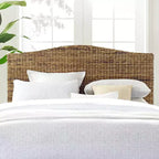 Testiera Queen Serena Banana Leaf - Crosley: Legno compensato e struttura in legno, Design curvo, Finitura naturale