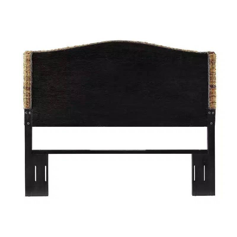 Testiera Queen Serena Banana Leaf - Crosley: Legno compensato e struttura in legno, Design curvo, Finitura naturale
