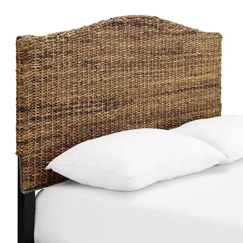 Testiera Queen Serena Banana Leaf - Crosley: Legno compensato e struttura in legno, Design curvo, Finitura naturale