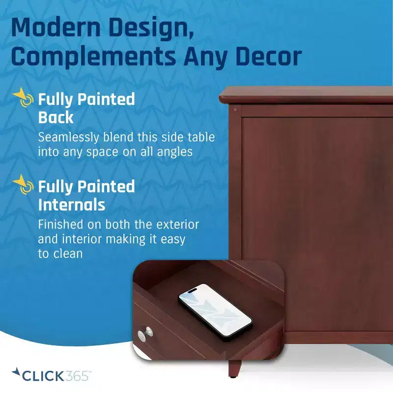 Tavolino Alcott con cassetto singolo e armadietto - ClickDecor