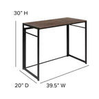 Flash Furniture Scrivania Pieghevole Rustica per Computer da Ufficio - 40