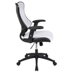 Sedia da ufficio ergonomica girevole Flash Furniture con schienale alto in rete, braccioli regolabili