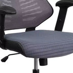 Sedia da ufficio ergonomica girevole Flash Furniture con schienale alto in rete, braccioli regolabili