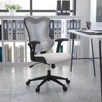 Sedia da ufficio ergonomica girevole Flash Furniture con schienale alto in rete, braccioli regolabili