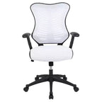 Sedia da ufficio ergonomica girevole Flash Furniture con schienale alto in rete, braccioli regolabili