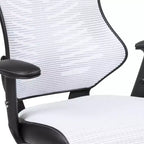 Sedia da ufficio ergonomica girevole Flash Furniture con schienale alto in rete, braccioli regolabili
