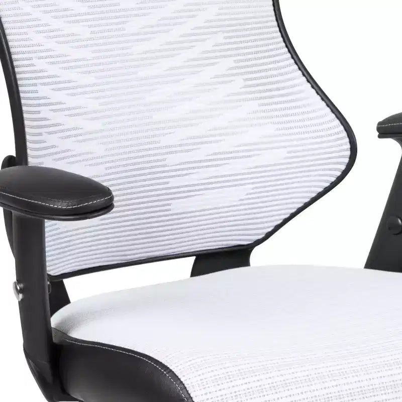 Sedia da ufficio ergonomica girevole Flash Furniture con schienale alto in rete, braccioli regolabili