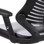 Sedia da ufficio ergonomica girevole Flash Furniture con schienale alto in rete, braccioli regolabili