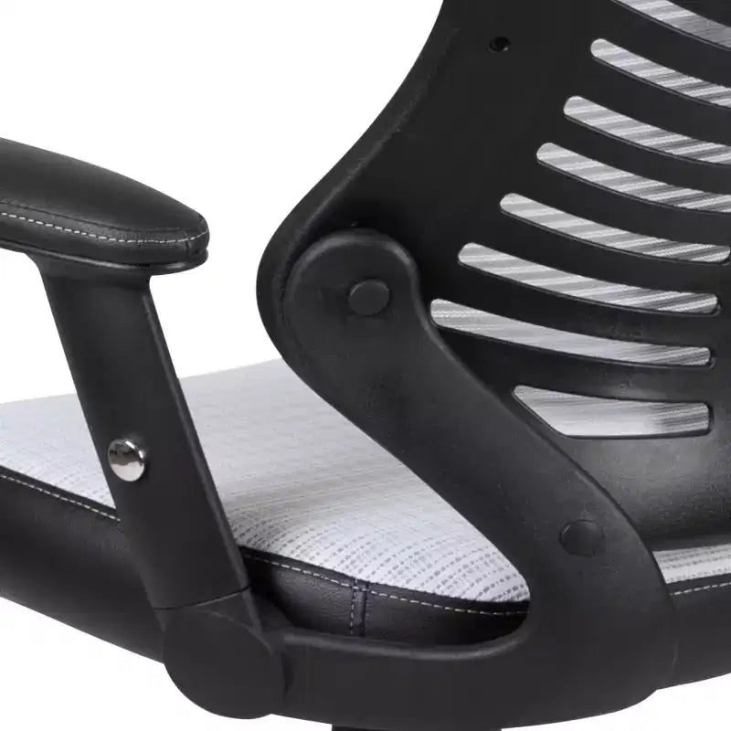 Sedia da ufficio ergonomica girevole Flash Furniture con schienale alto in rete, braccioli regolabili