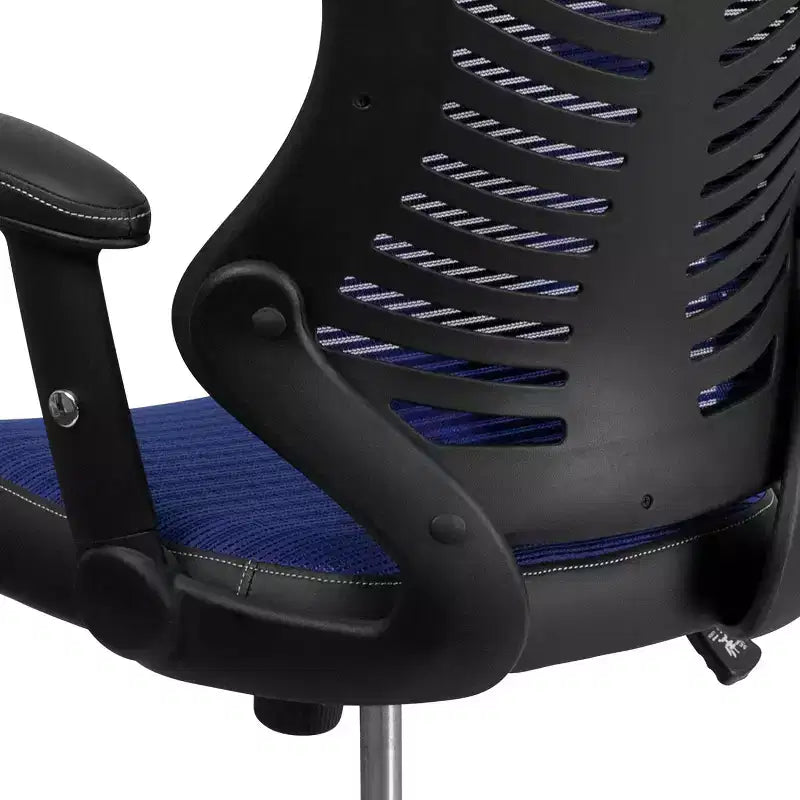 Sedia da ufficio ergonomica girevole Flash Furniture con schienale alto in rete, braccioli regolabili