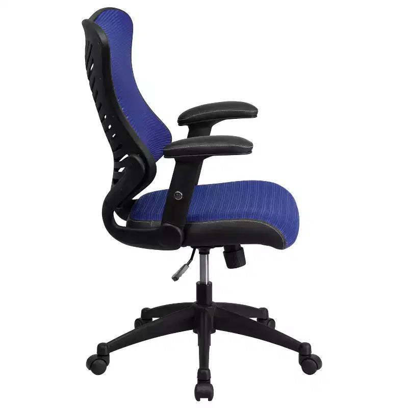 Sedia da ufficio ergonomica girevole Flash Furniture con schienale alto in rete, braccioli regolabili