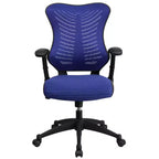 Sedia da ufficio ergonomica girevole Flash Furniture con schienale alto in rete, braccioli regolabili