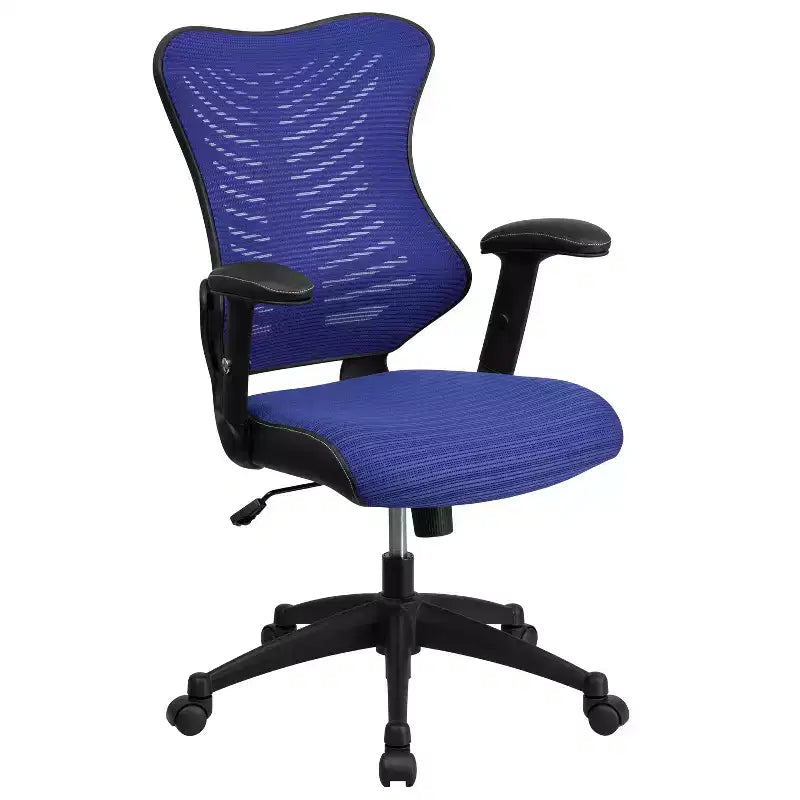 Sedia da ufficio ergonomica girevole Flash Furniture con schienale alto in rete, braccioli regolabili