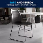 Flash Furniture Serie HERCULES Sedia impilabile con capacità di 300 kg, schienale ventilato e base a slitta verniciata a polvere