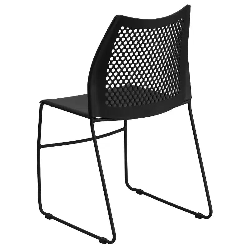 Flash Furniture Serie HERCULES Sedia impilabile con capacità di 300 kg, schienale ventilato e base a slitta verniciata a polvere