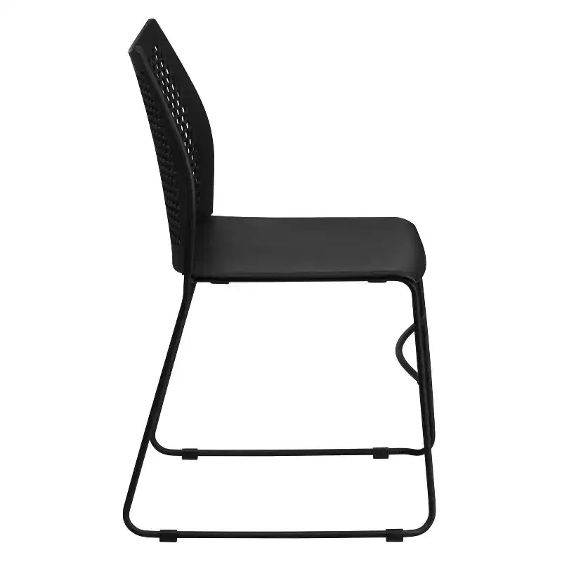 Flash Furniture Serie HERCULES Sedia impilabile con capacità di 300 kg, schienale ventilato e base a slitta verniciata a polvere