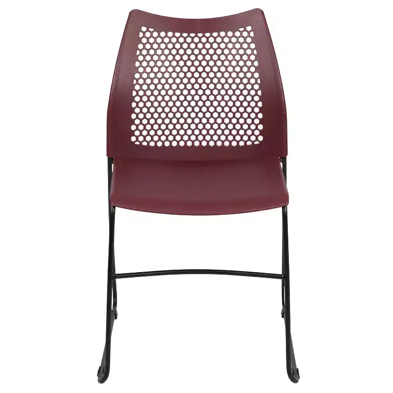 Flash Furniture Serie HERCULES Sedia impilabile con capacità di 300 kg, schienale ventilato e base a slitta verniciata a polvere