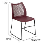 Flash Furniture Serie HERCULES Sedia impilabile con capacità di 300 kg, schienale ventilato e base a slitta verniciata a polvere